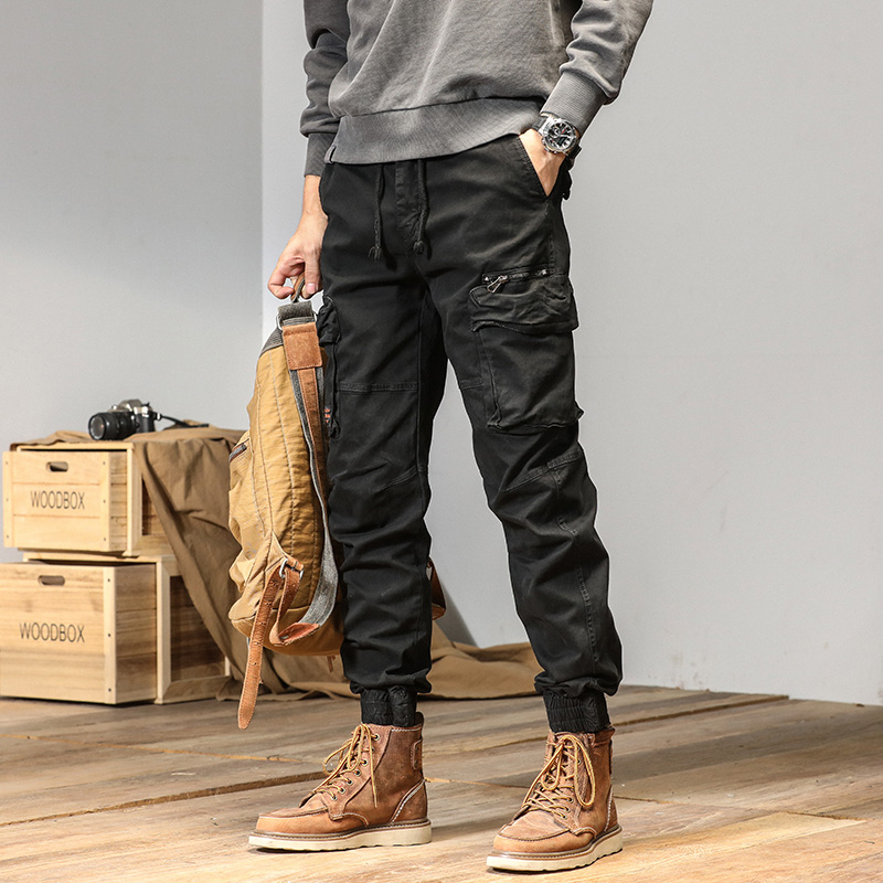 CAAYU Joggers kargo pantolon erkekler rahat Y2k MultiPocket erkek pantolon Sweatpants Streetwear Techwear taktik parça siyah pantolon erkekler. 