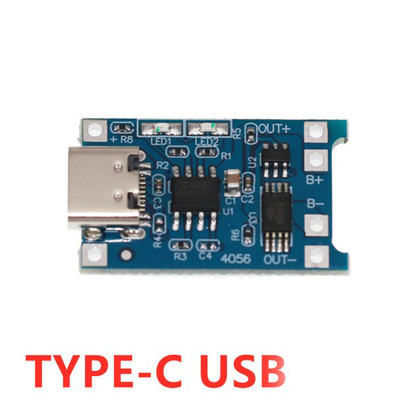 TP4056 Type C Battery Charging Module Circuit Board- TP4056 Charging Module 5V 1A Band Protection Type-C Interface 3.7V 3.6V 4.2V Lithium Battery Charging Board Overcharge Protection Charger Circuit- Use For 18650 Lithium Battery