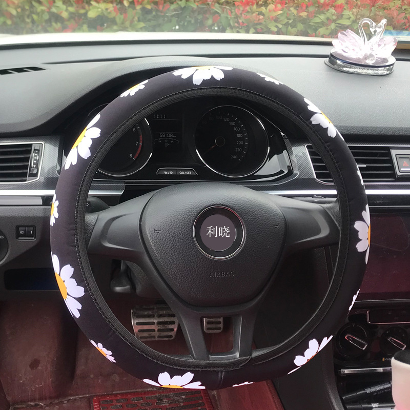 Car steering wheel cover, diving cloth, color printing , no inner ring, elastic grip, cross-border e-commerce, FBA factory direct sales