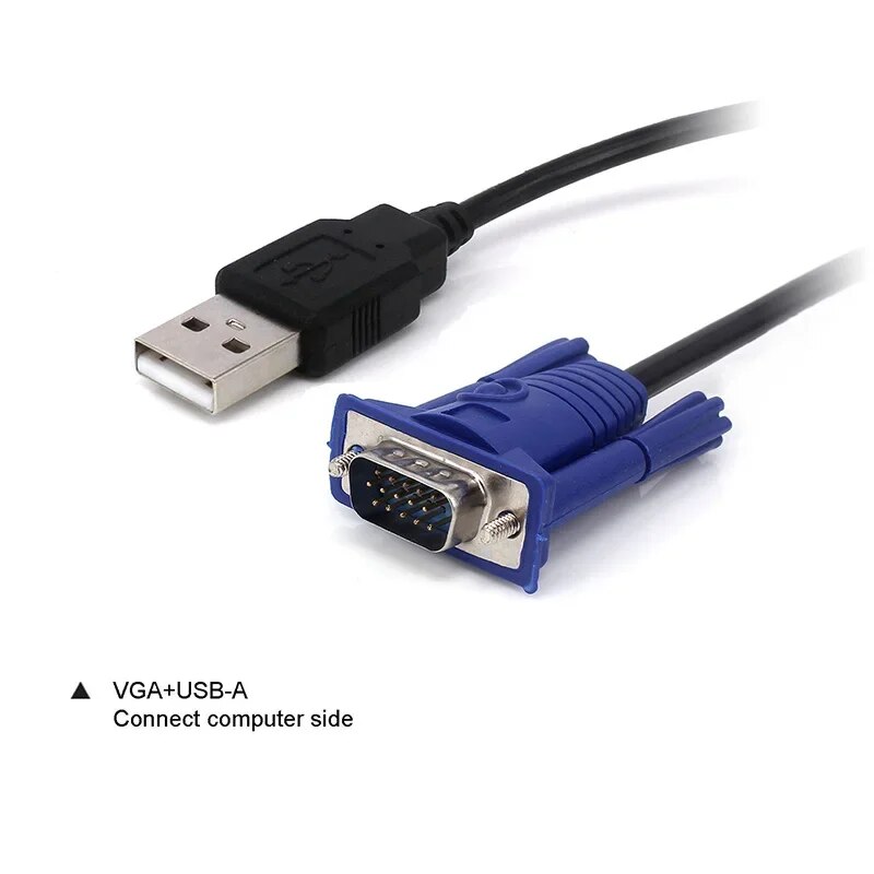 New 4.6 Feet 1.5M USB KVM 15 Pin Switch VGA Cable For USB 2.0 Type A To B 4Pin PC Computer Printer Monitor Adapter Converter. 