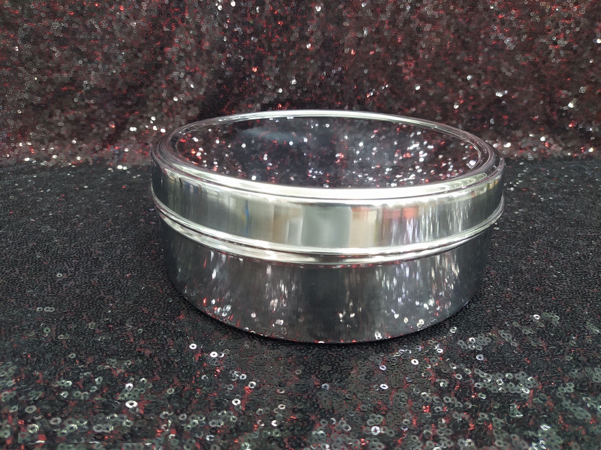 8 Piece Stainless Steel Spice Jar Set with Rotating Carousel Stand. 
