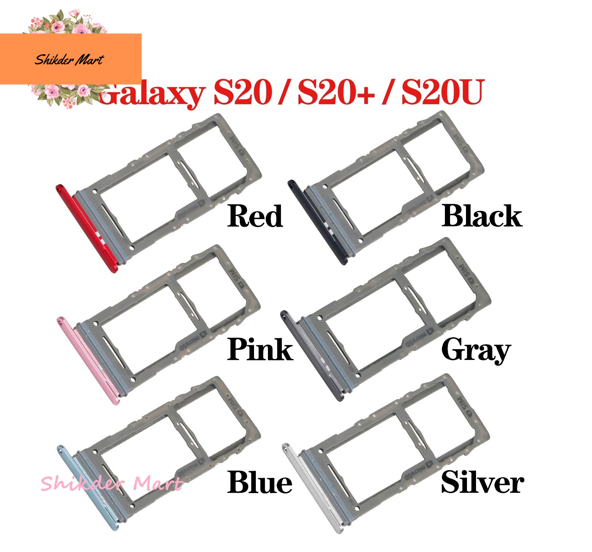 Sim Tray for Samsung Galaxy S20, S20 Plus, S20 Ultra / SIM TRAY SAMSUNG GALAXY S20 S20 PLUS S20 ULTRA Replacement Part. 