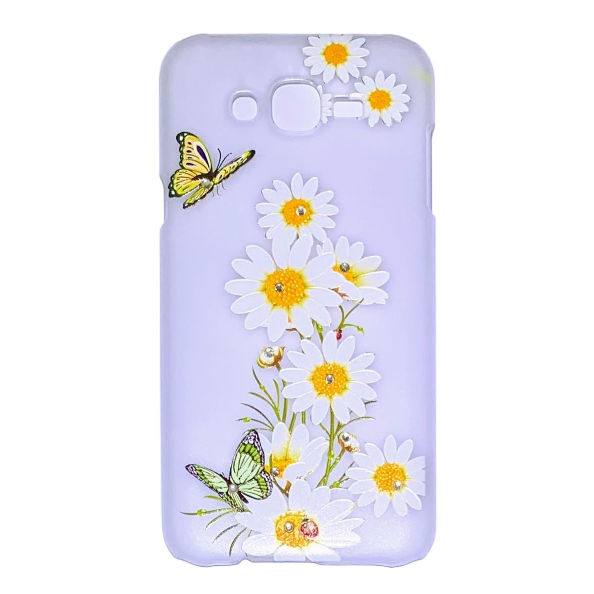 For Samsung Galaxy J7 Brilliant Multicolor Prints High Quality Exclusive Floral Cute Colorful New Design Fashion Case With Crystal Diamonds - Phone Back Cover