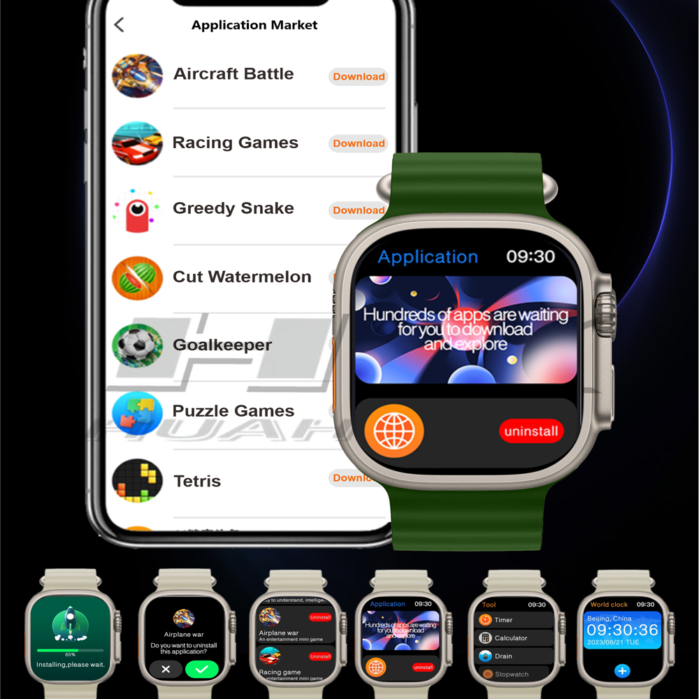 HK9 Ultra 2 Max AMOLED ChatGPT Men Smart Watch AI Watch Face with Compass 2GB ROM Compass Door NFC Sports Smartwatch for IOS&Android.. 