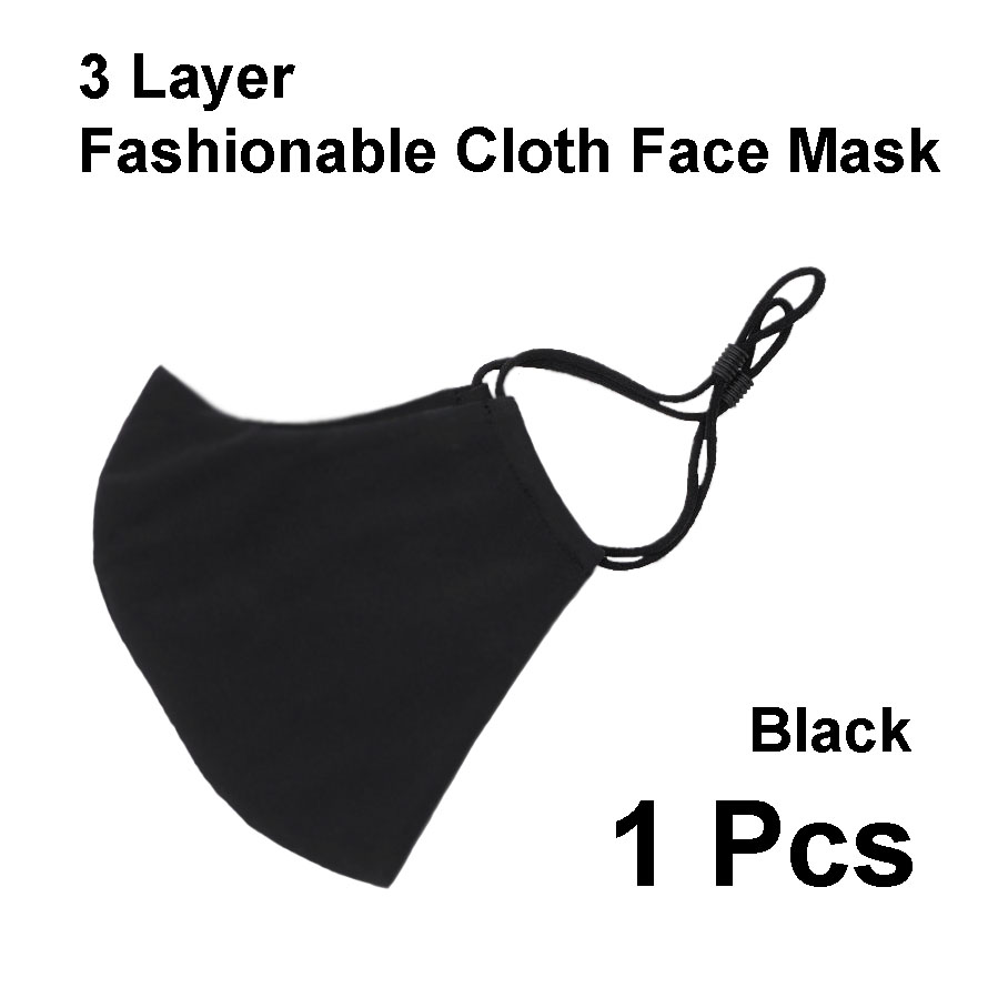 3 Layer Fashionable Washable Reusable Cloth Fabric Face Mask. 