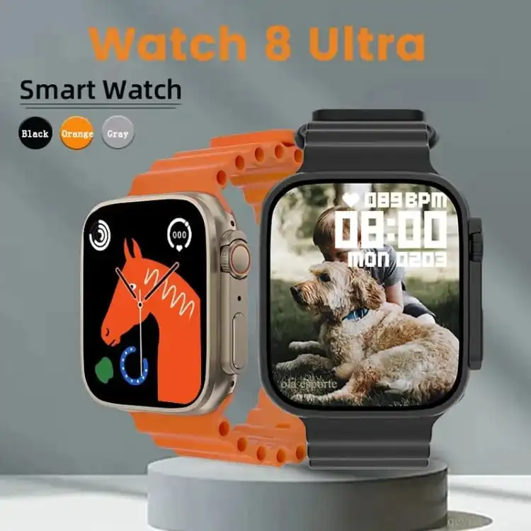 Watch 8 Ultra HD Big Screen Weather Push Music Control Bluetooth Call Magnetic Charging Smartwatch for Men Women