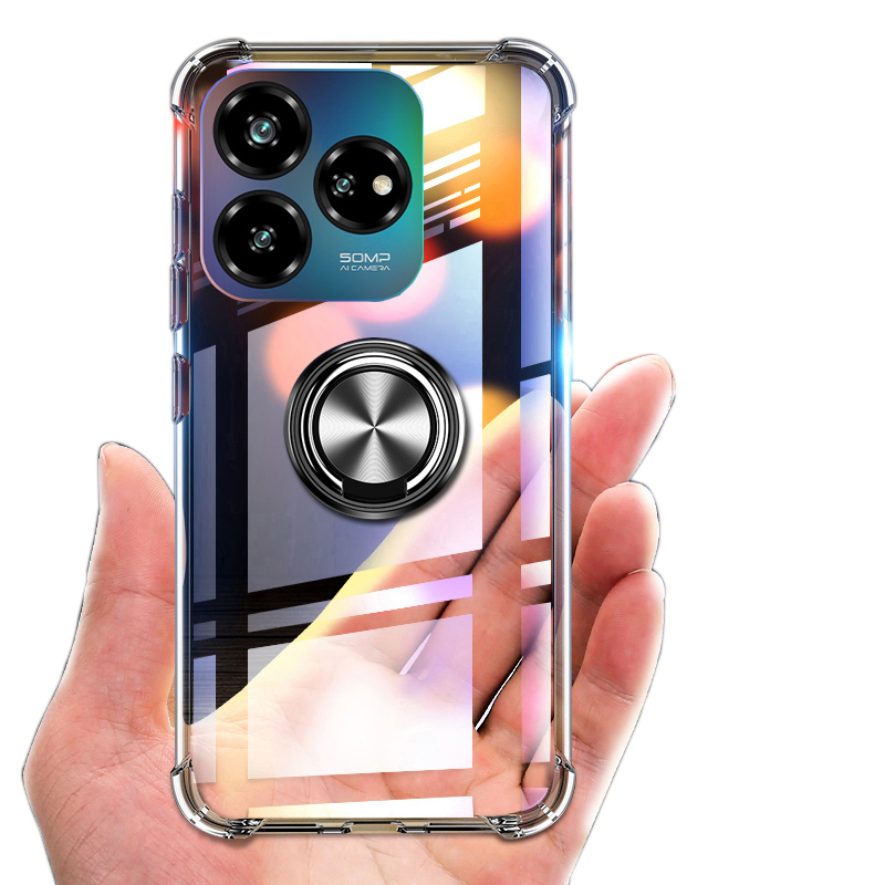 Phone case ZTE Axon 60 Soft Clear Transparent Protector Shockproof Adsorb Holder Ring Back cover ZTE Axon 60 Lite case