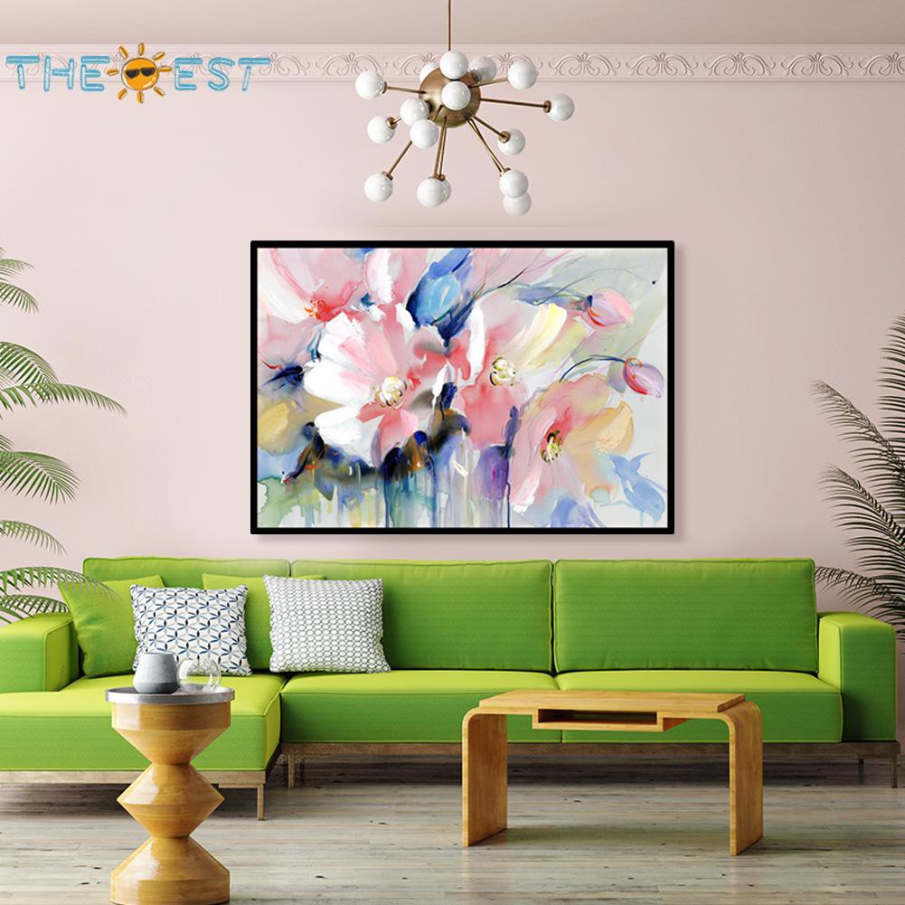 50x40cm Oil Painting By Numbers Flower Cluster Canvas Drawing Set No Frame. 