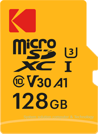 Kodak 128GB UHSI U3-V30 A1 Class 10 MicrosdXC Memory card. 