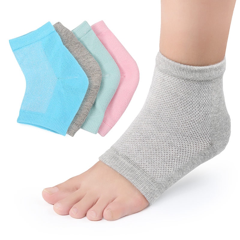 【VisioN Shop】Colorful Cotton Peds Anti Cracking Liner Heel Socks Soft Elastic Silicon Moisturizing Foot Care Heel Protection. 