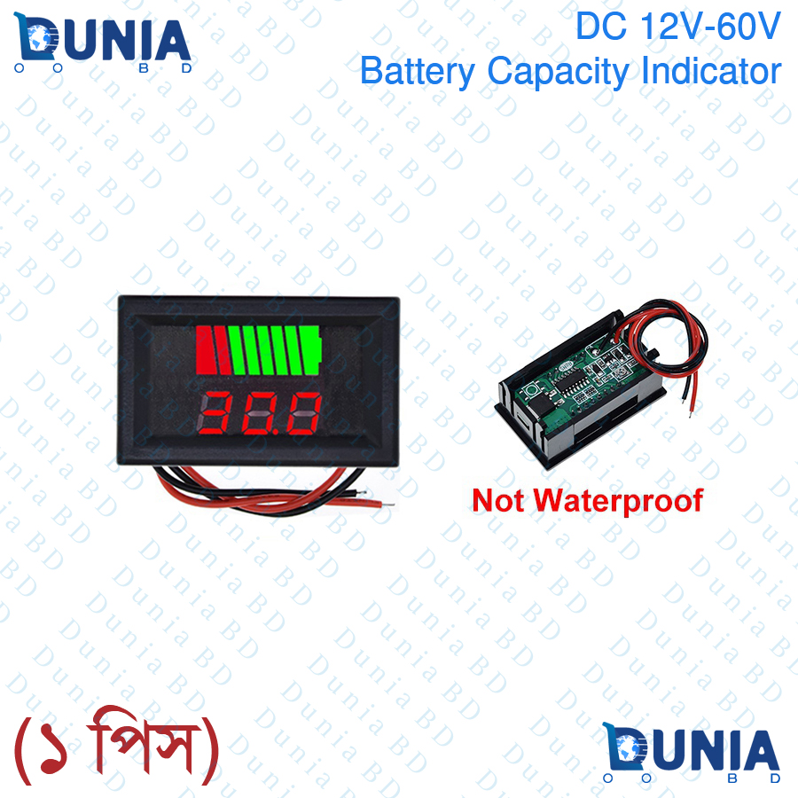DC 12V-60V Battery Capacity Indicator ACID Lead-acid Lead Battery Charge Level LED Tester Red Digital Voltmeter