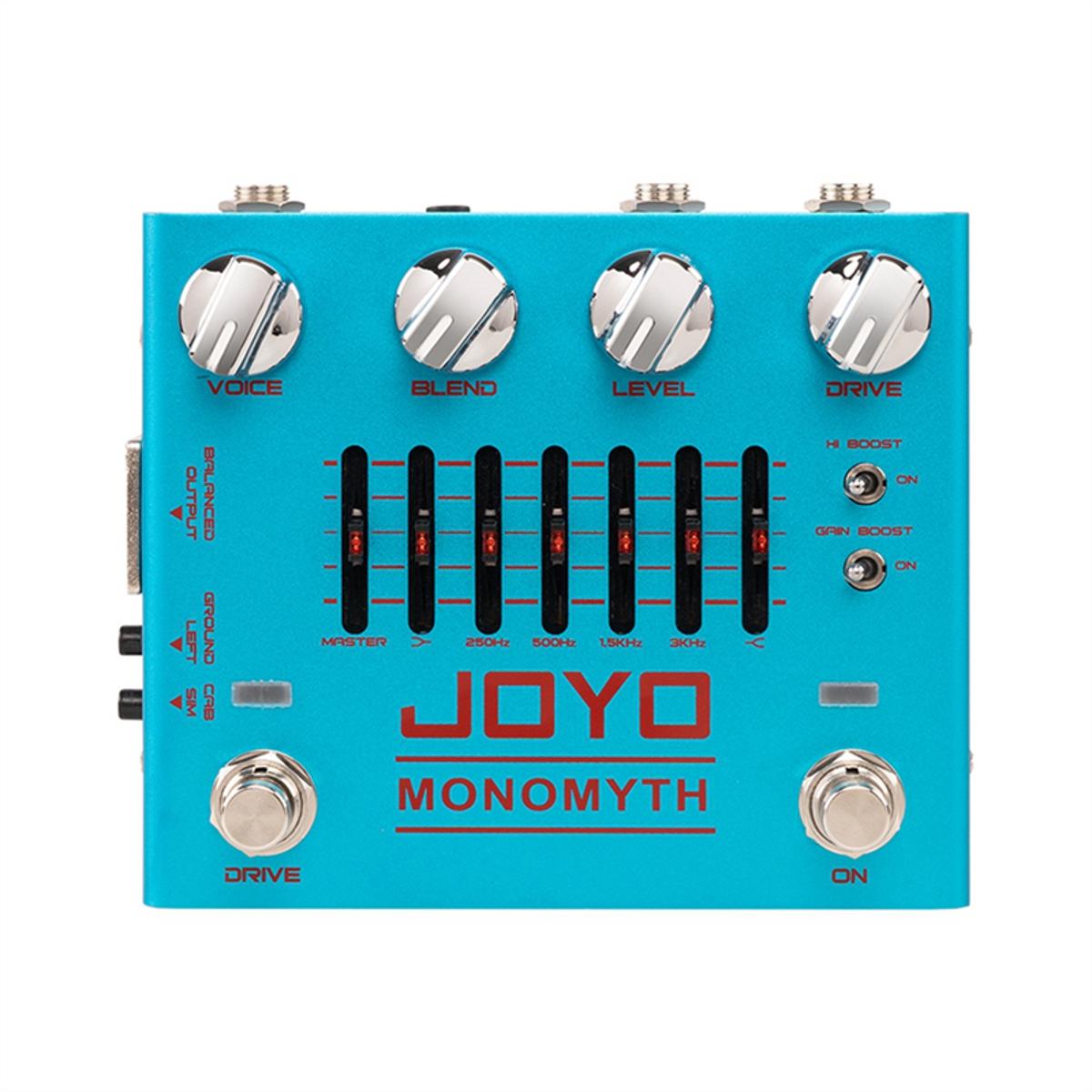 JOYO R-26 MONOMYTH Bass Preamp Effect Pedal Overdrive Channel With 6 Band-Graphic EQ Offers Real Amplifier Simulation Tone Easy To Use Blue