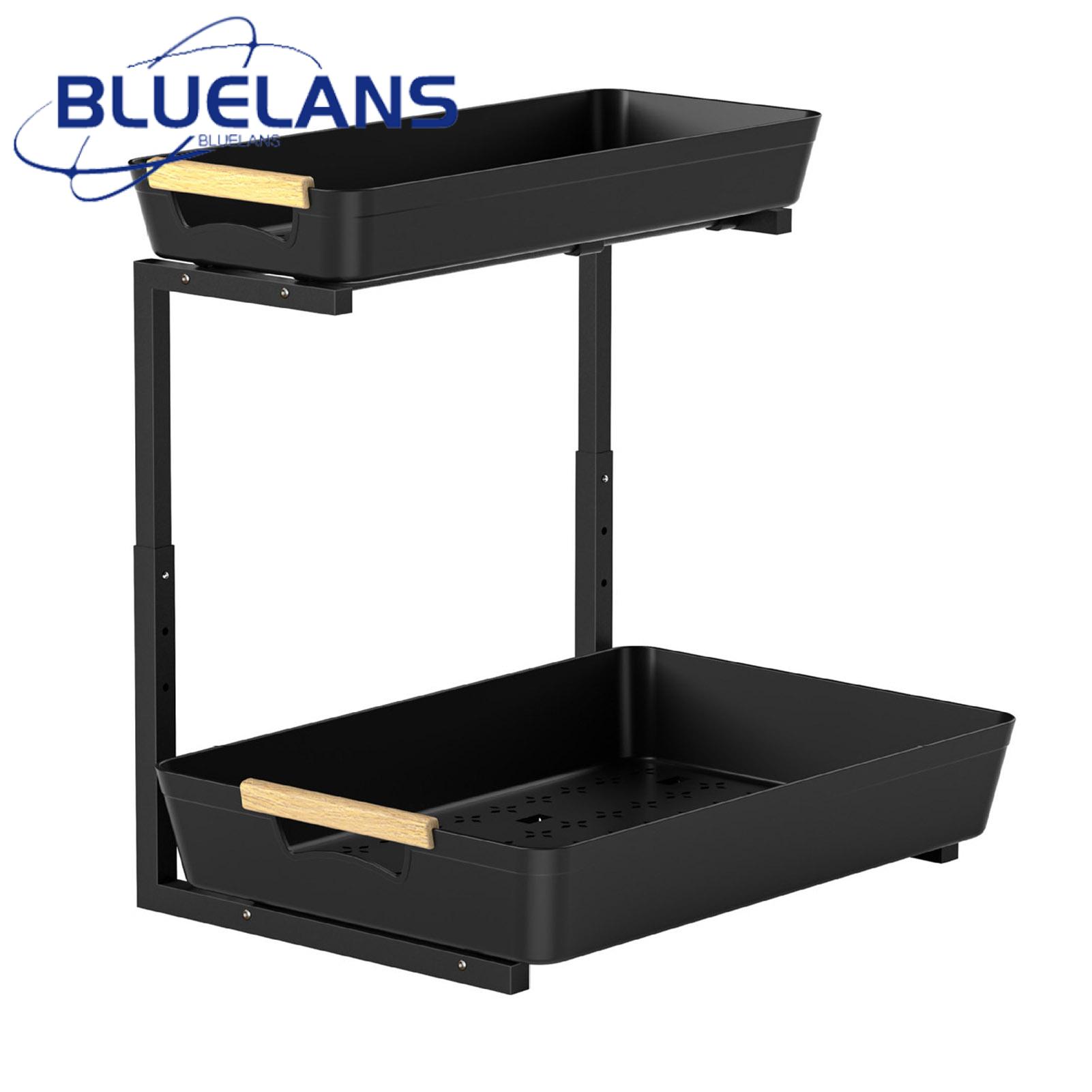Innovative Storage Design Adjustable Double Layer Under-sink Storage Rack with Slide-out Drawers Bathroom Cabinet Organizer for Homes Storage Basket