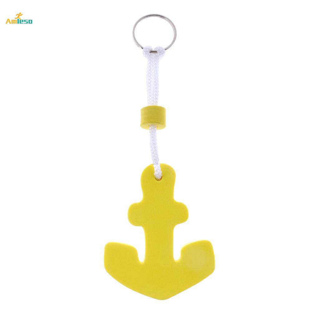 4x7.3 x 6cm Yellow Anchor Foam Floating Boat Key Chain Ring