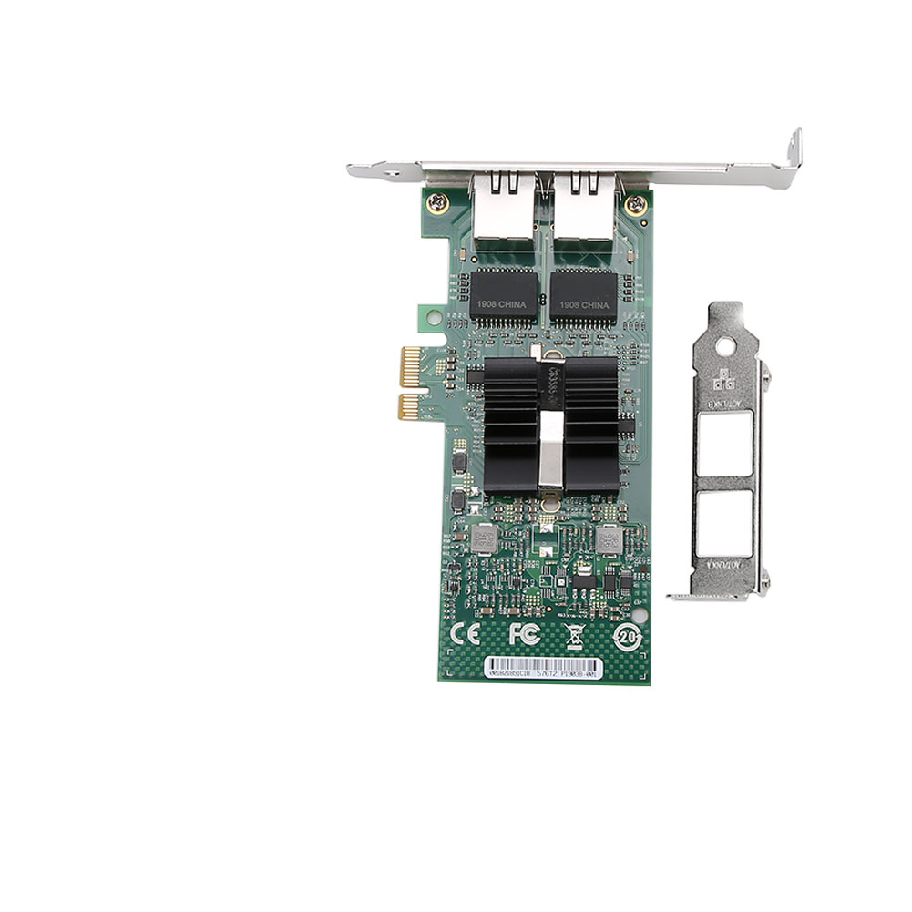 For INTEL 82576-T2 Gigabit PCI e Dual Port Network Adapter Card Desktop 1000Mbps Server NIC LED. 