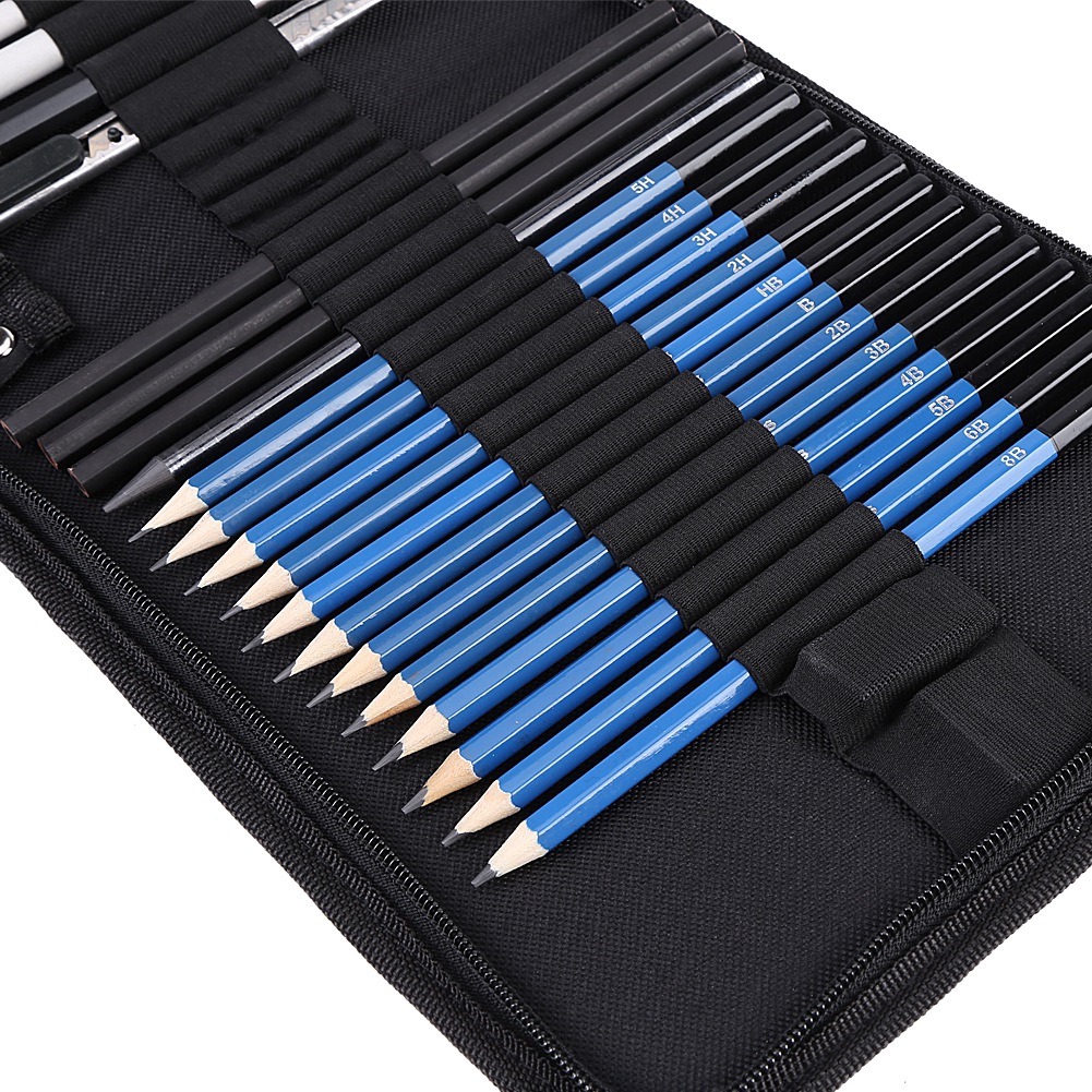 33Pcs Professional Drawing Sketching Pencil Set H&B Sketching Pencils Drawing and Sketch Kit Set Art Supplies. 