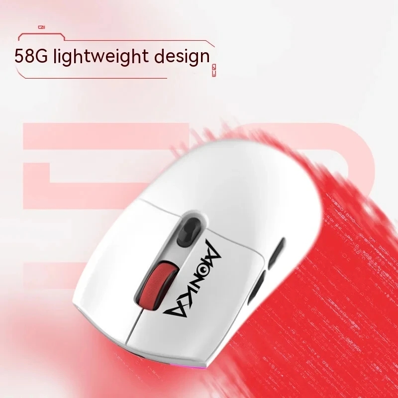 MONKA G995W Gaming Mouse 3-mode 2.4g Wireless Bluetooth Type-C Paw3395 Lightweight 26000 DPI 650 IPS Office E-sports Game Mice. 
