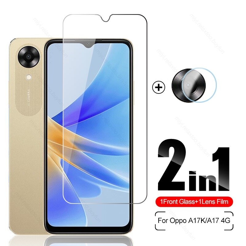 【2023 NEW】for oppo a17k 4G glass 2in1 camera protective glass opo orro a17 a17k a 17k 17 k 4G CPH2471 6.56. 
