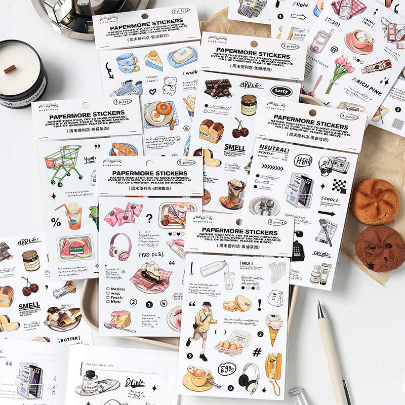 PaperMore self-adhesive DIY creative stickers for weekend convenience store series ledger materials