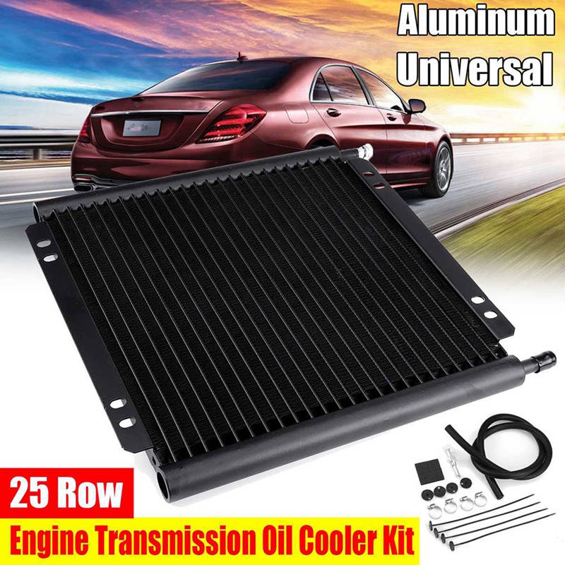 25 Row Universal Oil Cooler Aluminum Transmission Oil Cooler Automatic Stacked Plate Oil Cooler Radiator Car Accessories - 210075171