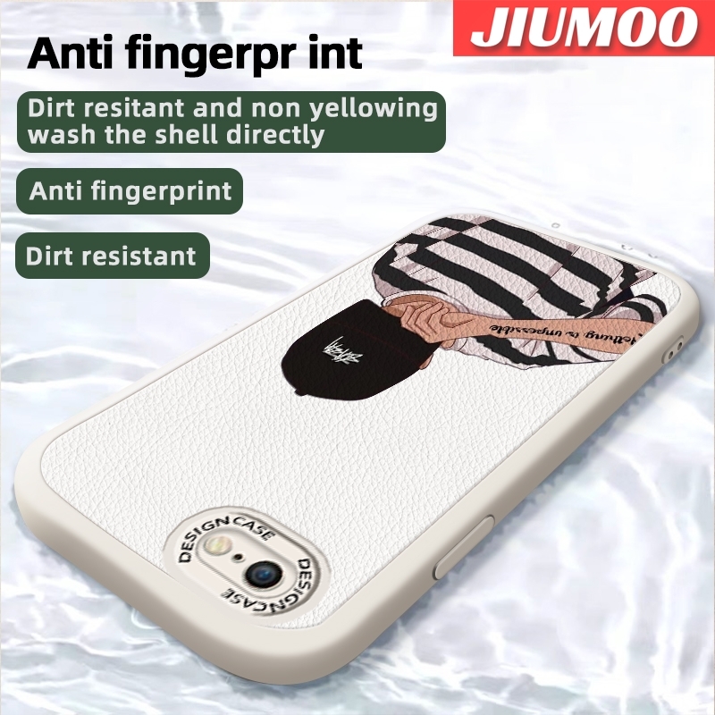JIUMOO For iPhone 6 Plus iPhone 6s Plus Case Fashion Cool Tide Boy Men Thin New Design Leather Soft Back Cover Camera Protection Cases Shockproof Casing. 