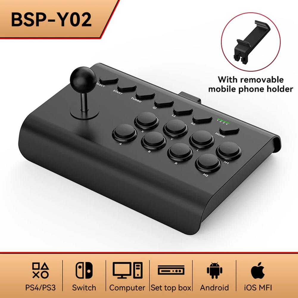 NEW BSP-Y02 For switch For PS3/PS4 Arcade game rocker Bluetooth Wireless Wired Controller for TV PC IOS Android Steam Joystick. 
