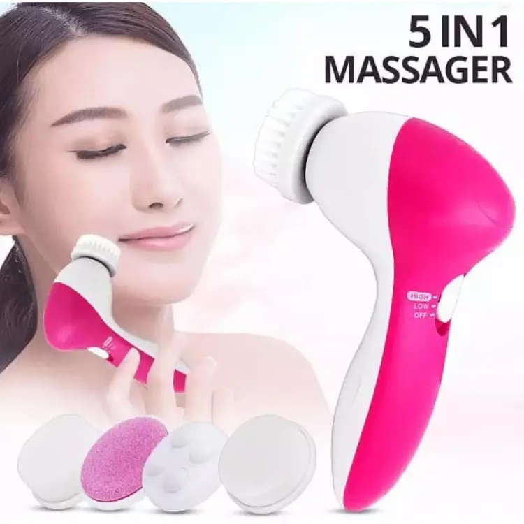 5 in 1 Facial Cleansing Brush- Face Spin Brush Set, Deep Cleansing, Gentle Exfoliating, Removing Blackheads, Massaging, Face and Body. 