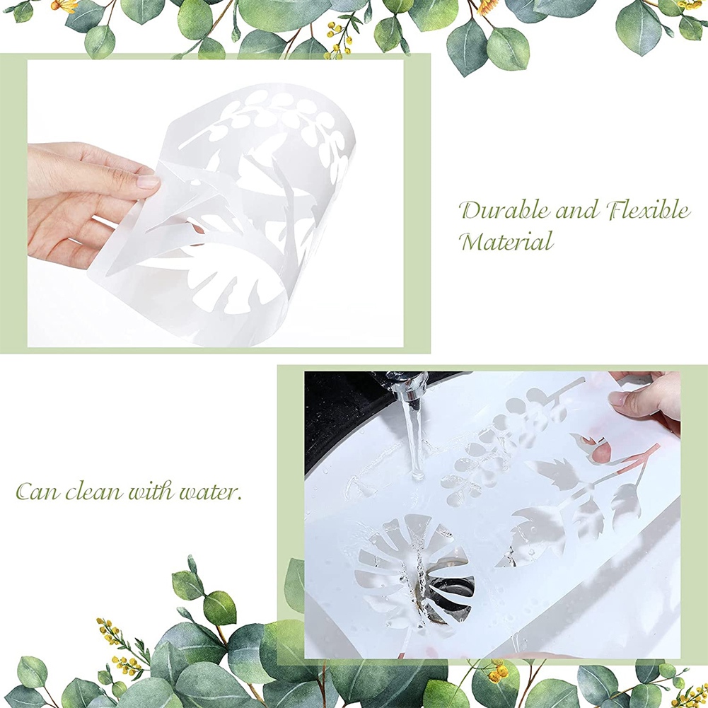 16 Pieces Leaves Stencil Reusable Sheet Painting Stencil Sheet Wall Stencil Leaf Pattern Template Tropical Leaf Reusable. 