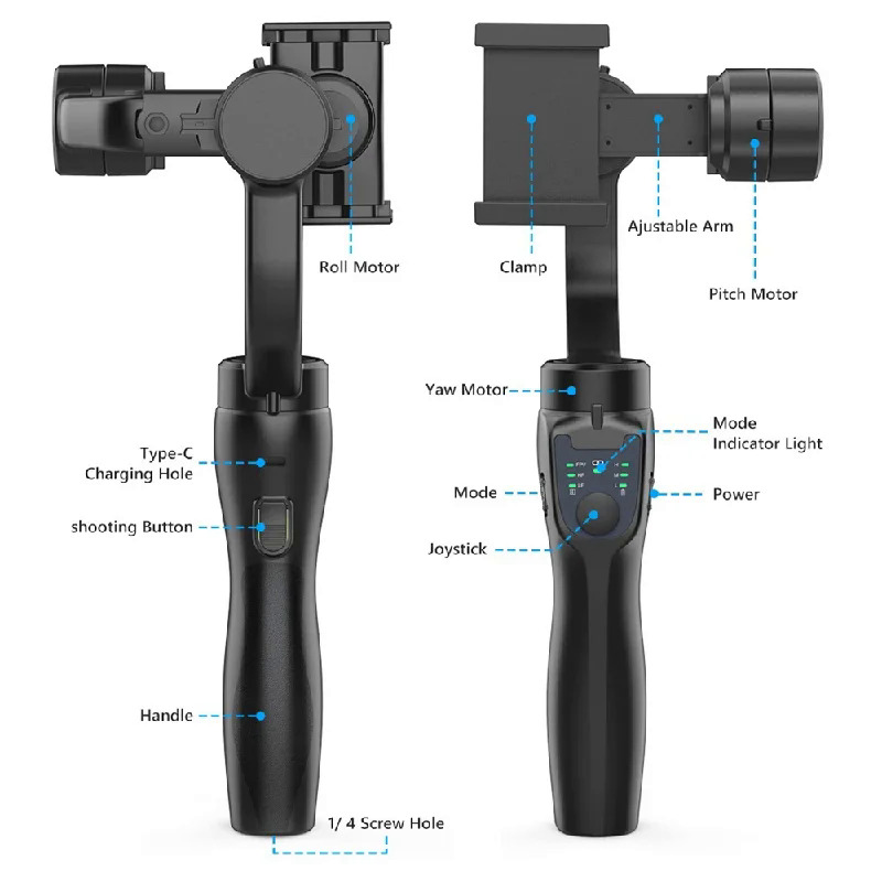 F8 Handheld 3-Axis Gimbal Phone Holder Anti Shake Video Record Stabilizer for Xiaomi iPhone Cellphone Smartphone. 