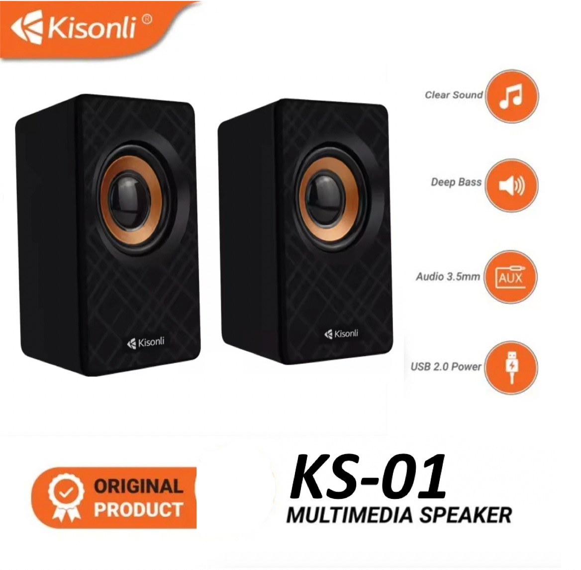 KISONLI KS-01 USB Multimedia Speaker For Laptop Desktop 3 KISONLI KS-01 USB Multimedia Speaker For Laptop Desktop - KISONLI KS-01 USB Multimedia Speaker For Laptop Desktop buy online Bangladesh Gadget Corner
