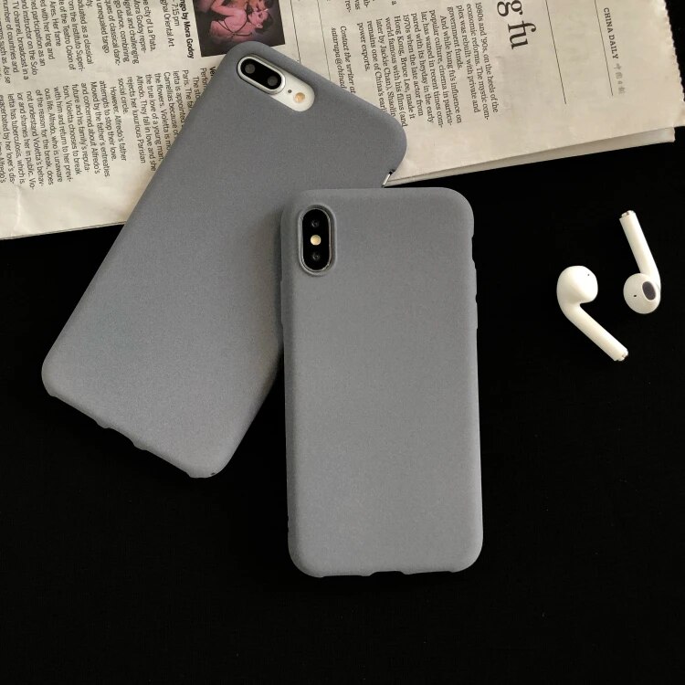 Gray color Matte Phone Case For iphone 11 Pro XS Max XR X 8 7 6S 6 Plus SE 2020 12 mini 12 Pro Max Soft TPU Back Cover. 