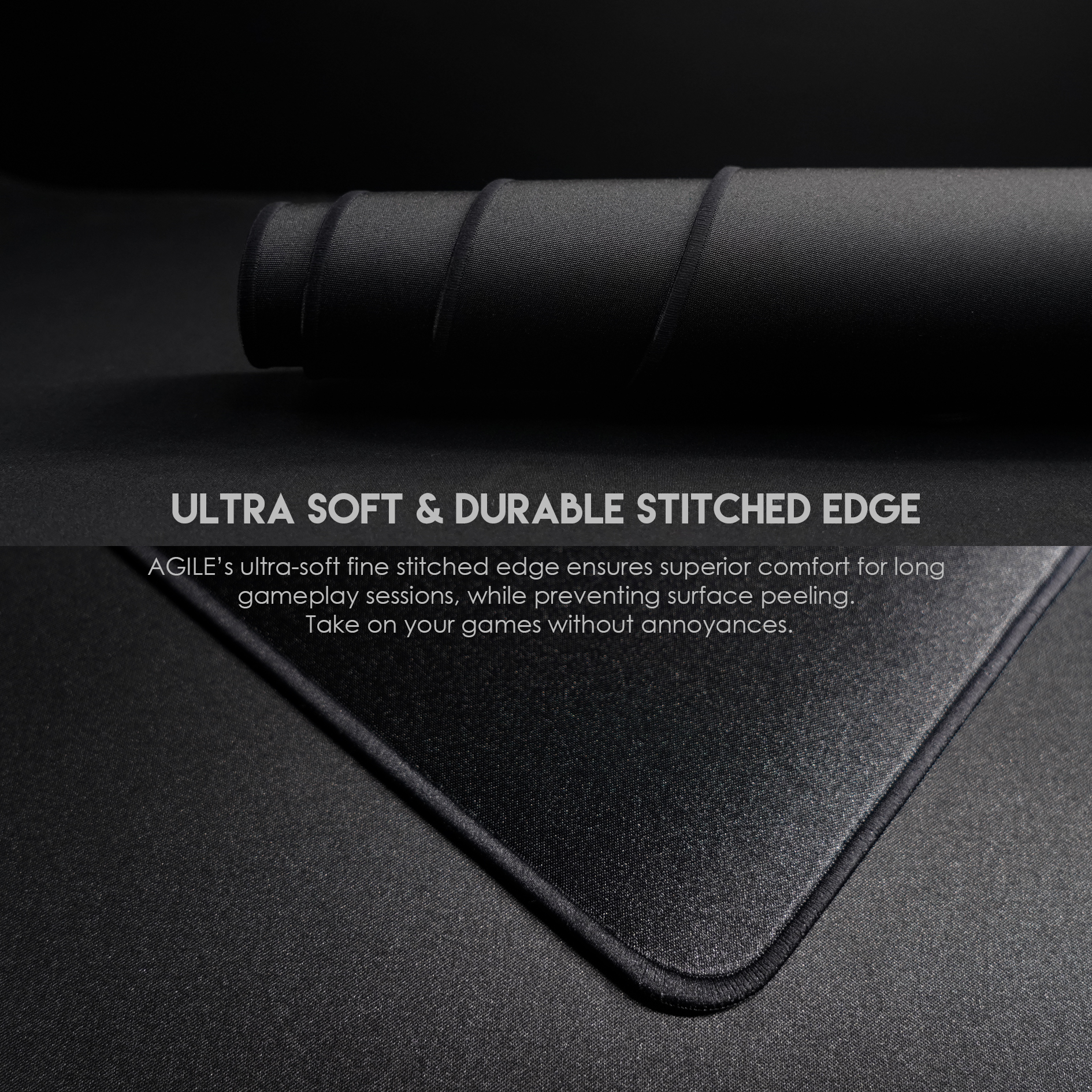FANTECH AGILE MP453 MOUSE PAD SPEEDSILK Surface, Non-Friction Impacting Water-Resistant Coating Anti-Fray Edge Stitching Anti-slip base. 