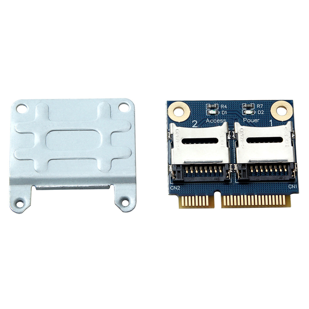 2 SSD HDD for Laptop Dual Micro- SD SDHC SDXC TF to Mini PCIe Memory Card Reader MPCIe to 2 Mini-Sdcards Mini Pci-E Adapter Designed for notebooks. 