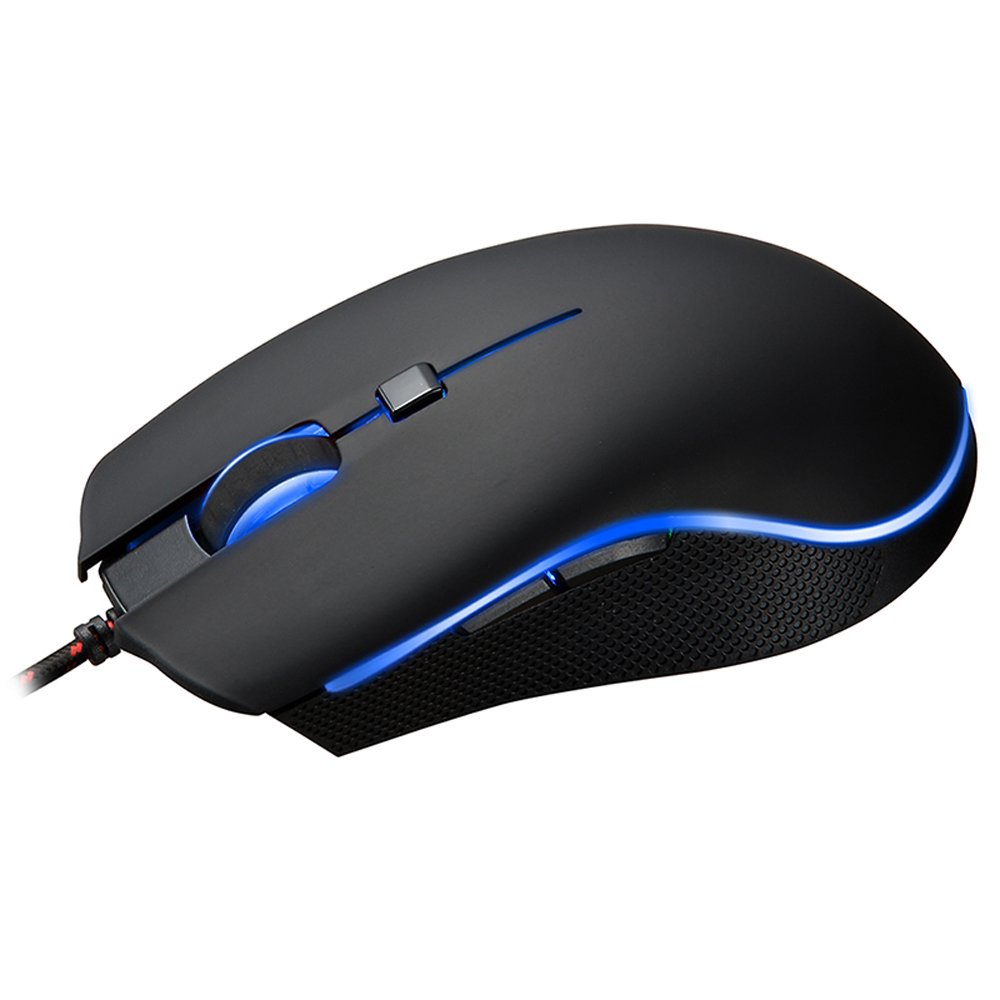 Motospeed V40 Ergonomic Optical Professional Esport Gaming Mouse Mice Adjustable 4000 DPI Breathing LED Light USB Wired with 6 Buttons for Mac Laptop PC Computer. 