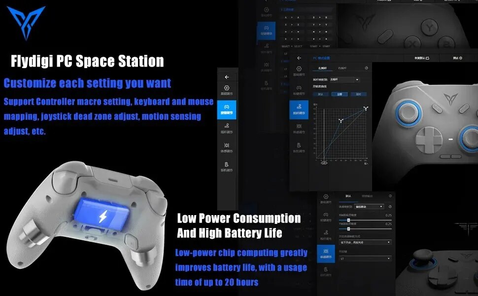 Flydigi Direwolf Wireless/Wired Gaming Controller Bluetooth Hall Lineness Function Controller for Windows PC Nintendo Switch. 