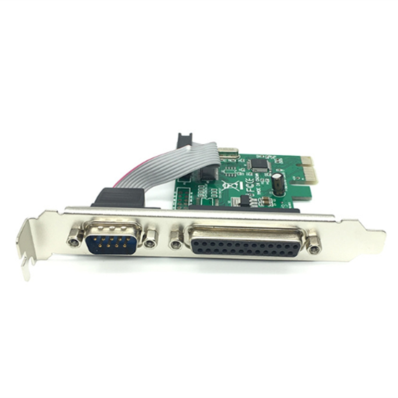 AX99100 1P1S RS232 Serial Parallel Port DB25 25Pin PCIE Riser Card PCI-E Extension Converter. 