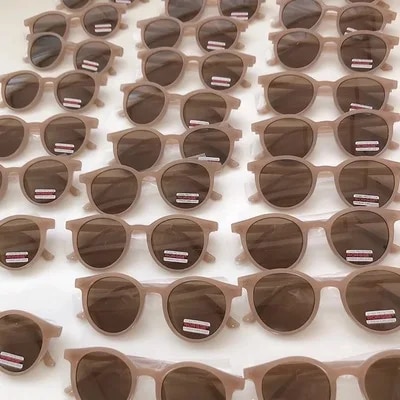 【Lejia】a Lin xiaozhai web celebrity restore ancient ways with sunglass round frame Korea white polarized tawny