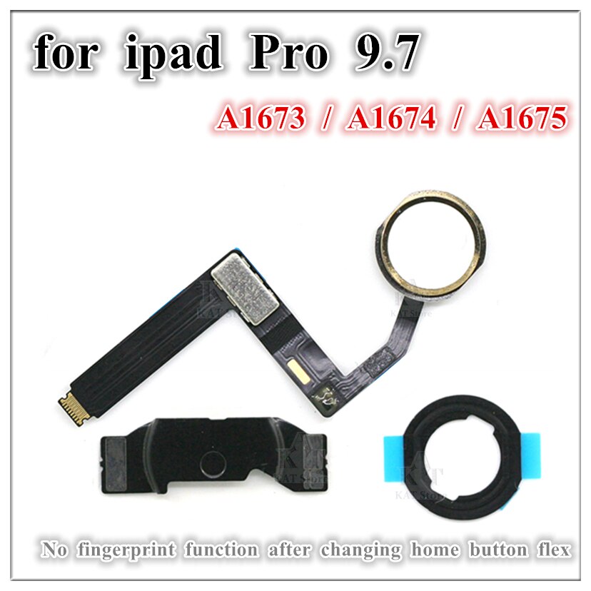 1Pcs Home Button Menu Key Flex Cable Bracket Rubber Gasket Assembly Replacement for iPad Pro 9.7 inch Pro9.7 A1673 A1674 A1675. 