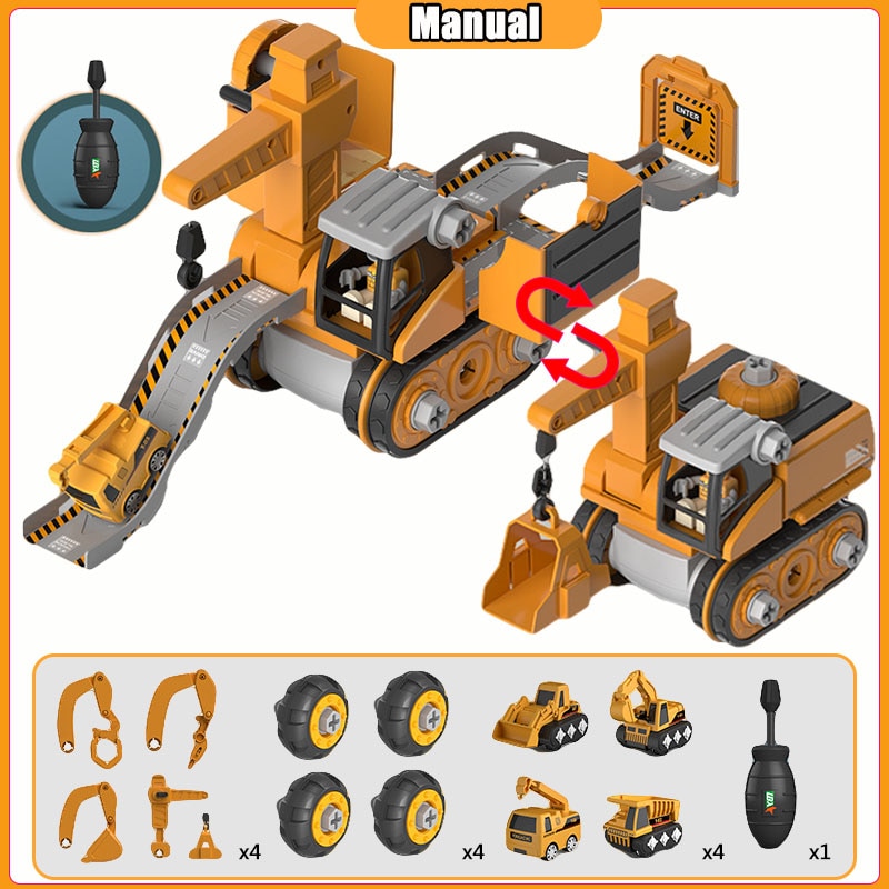4 In 1 Electr t isassely Loading nloading eformed Engineering ru Excaator For Children ids Education o