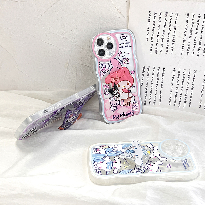 Jizetin for Vivo V27E Back Cover + Free Pop Socket Sweet Melody Soft Wavy Shape TPU Phone Case For Girls Boys. 