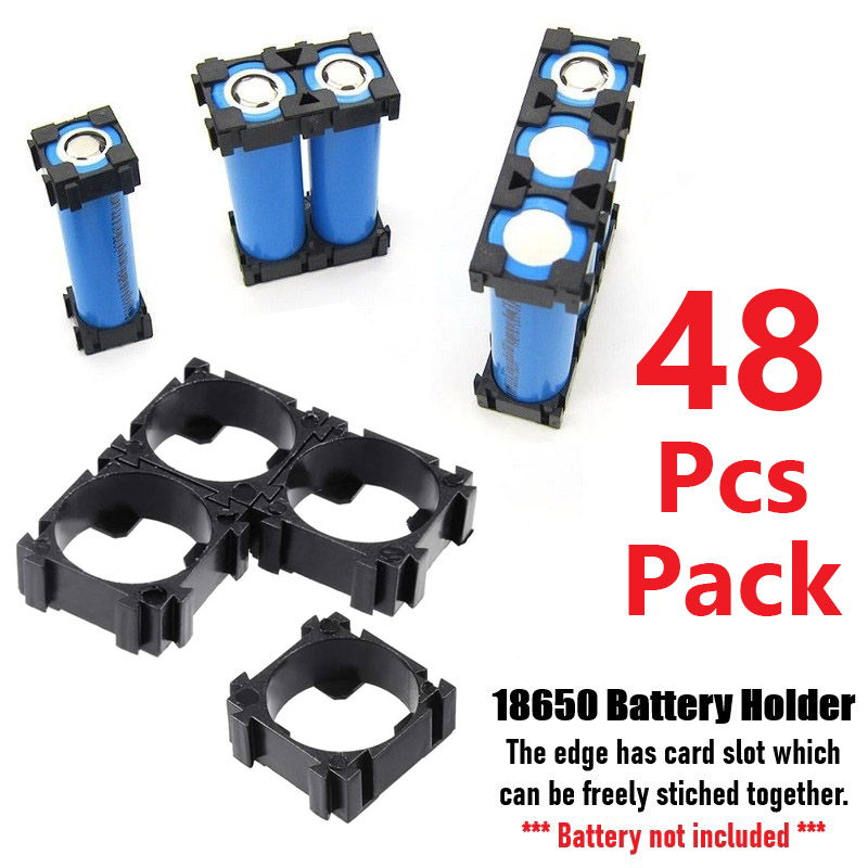 48Pcs 18650 Lithium Battery Cap Battery Pack Spacer Strong Plastic Holder Bracket Lego Style