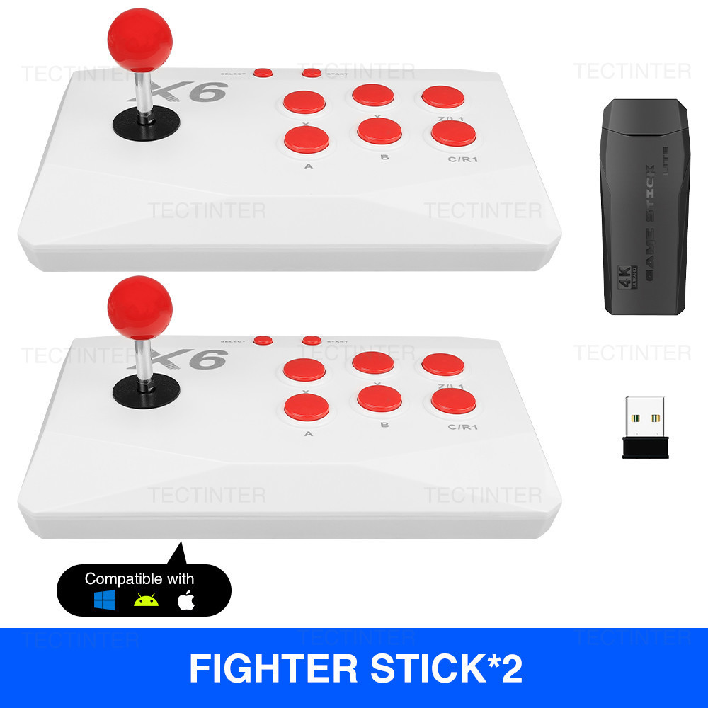 4K Game Stick Retro HD TV Video Game Console Arcade Keyboard Built-in 20000+ Games with Double Arcade Joysitck For ATARI/GBA/PS1. 