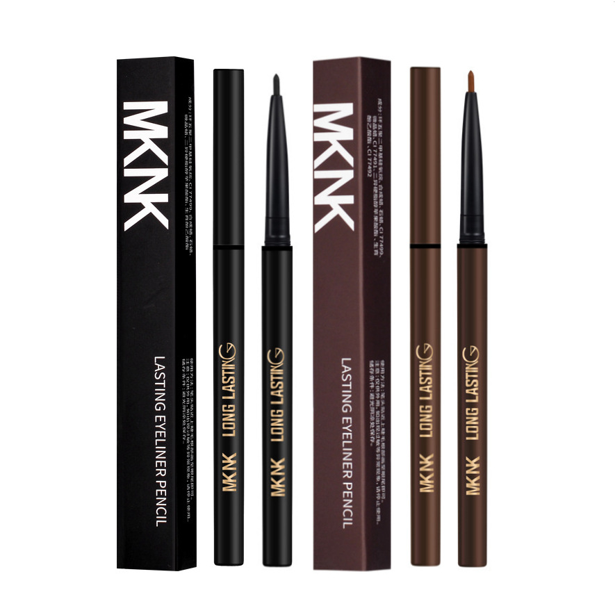 MKNK slim silky long-lasting eyeliner, gel eyeliner, silkworm pen, waterproof and sweatproof, non-smudging, non-smudging, non-fading, inner eyeliner brown.