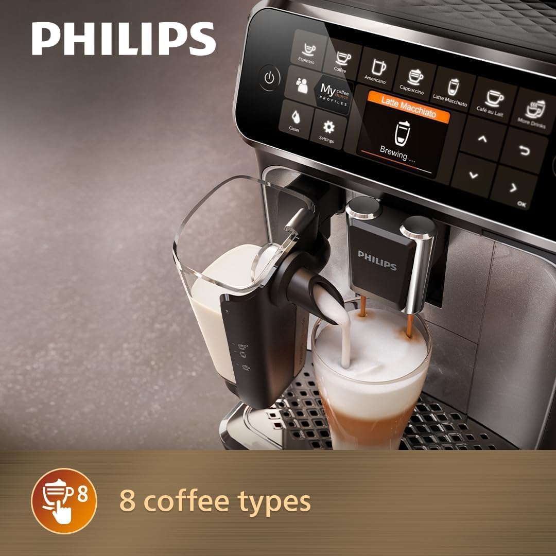 Philips EP4346/70 Series 4300 Fully Automatic 8-in-1 Espresso Coffee Machine. 