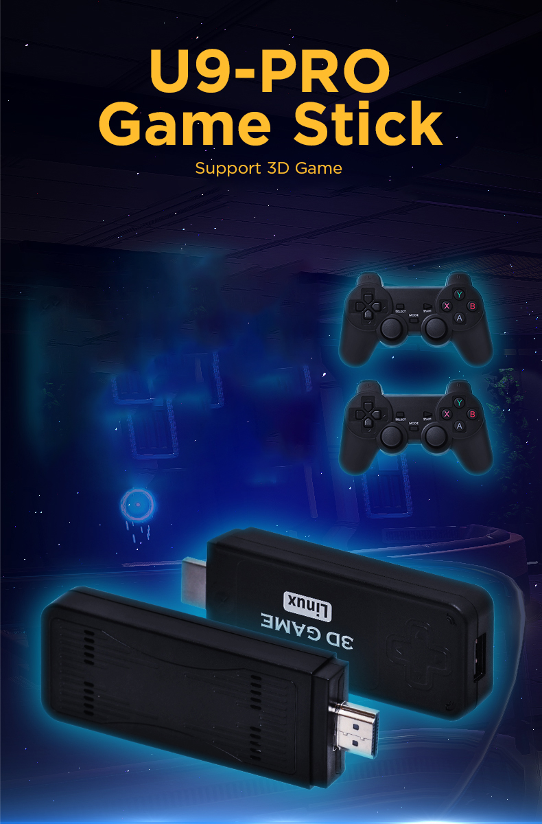 U9 Professional Game Stick 4k Video Game Console High Definition 64gb/128gb Mini Retro Game Console. 