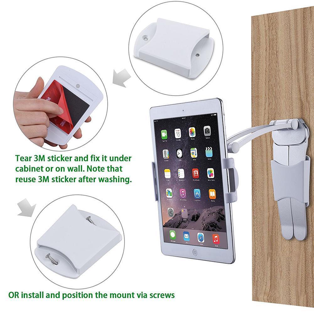 Redcolourful Kitchen Tablet iPad Stand Adjustable Holder Wall Mount for iPad Pro, Surface Pro, iPad Mini. 