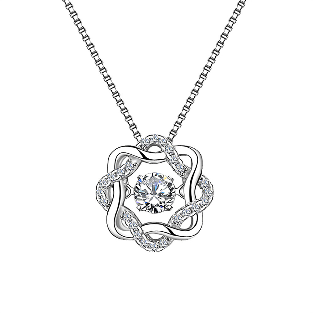 Douyin live network with the silver eight-pointed star smart necklace women's ins design beating heart women's pendant accessories. 