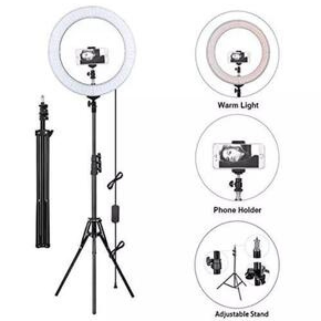 Ring lights of 14 inches with many color  with stand.. 