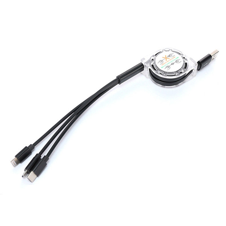 Disney cute Mickey and Minnie three-in-one data cable charger fast charge Android type car reno universal
