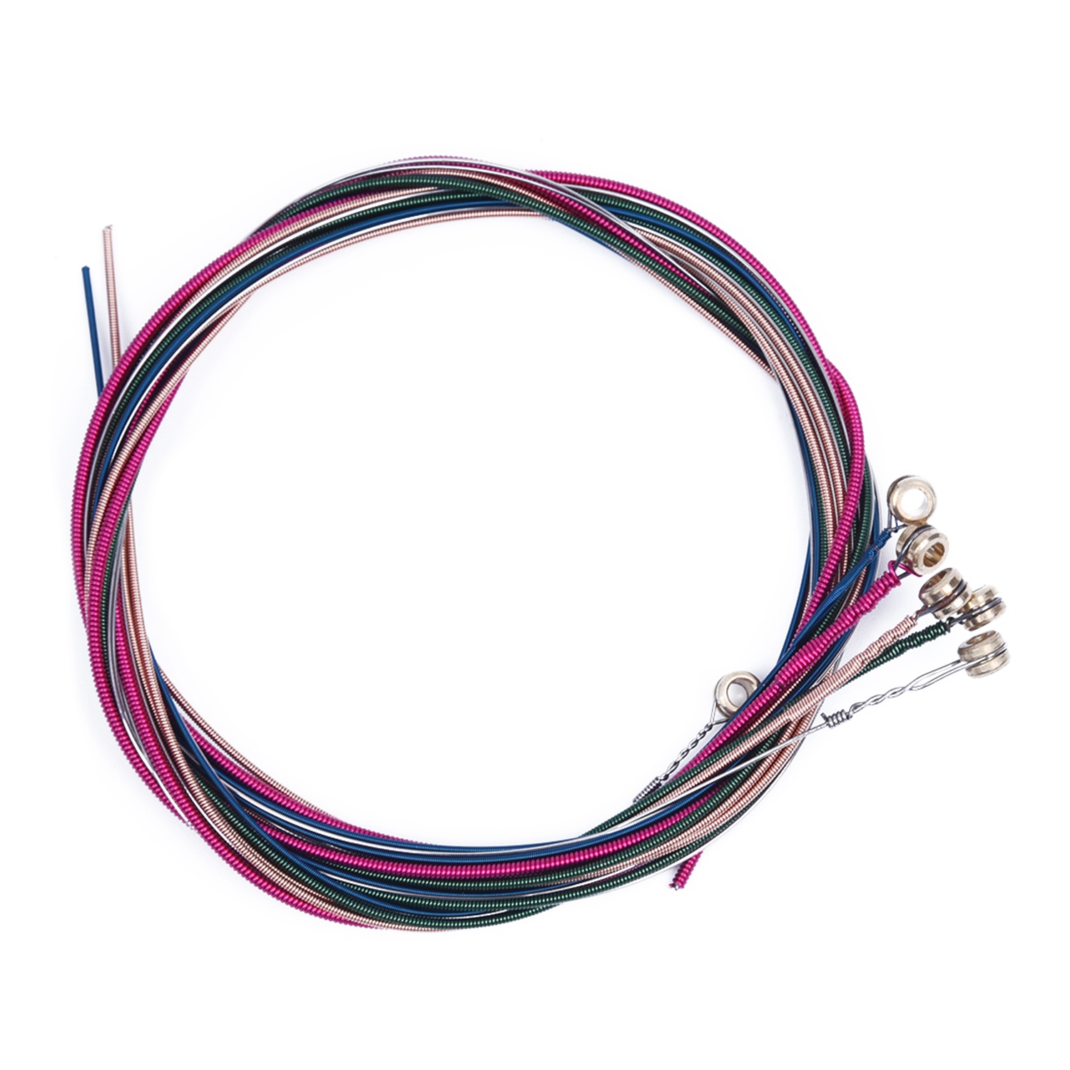 1 Set Rainbow Colorful Color String for Acoustic Guitar & 6 Pcs E, A, D, G, B, E nickel plated steel Guitar Strings Set - As shown. 